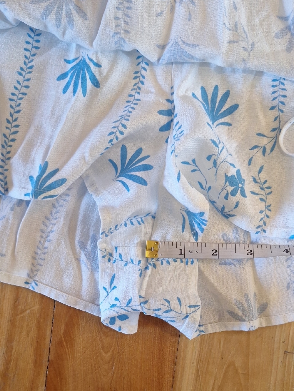 Wild Fable Blue & White Floral 2 Piece Skort Set Linen Blend XXL - Picture 12 of 14